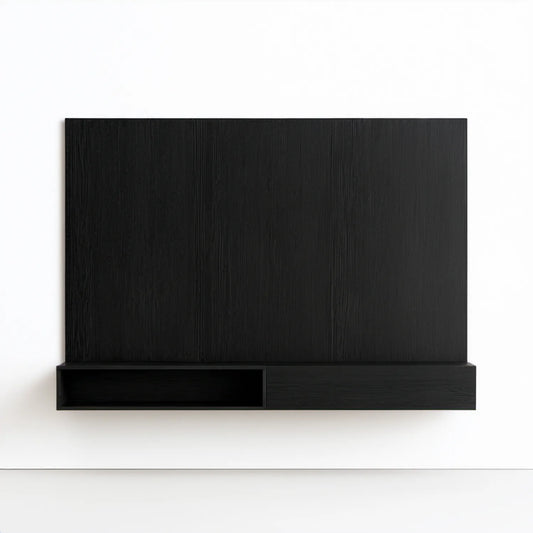 Czarny zestaw wiszący 160 × 30 × 120 cm z płyty MDF
